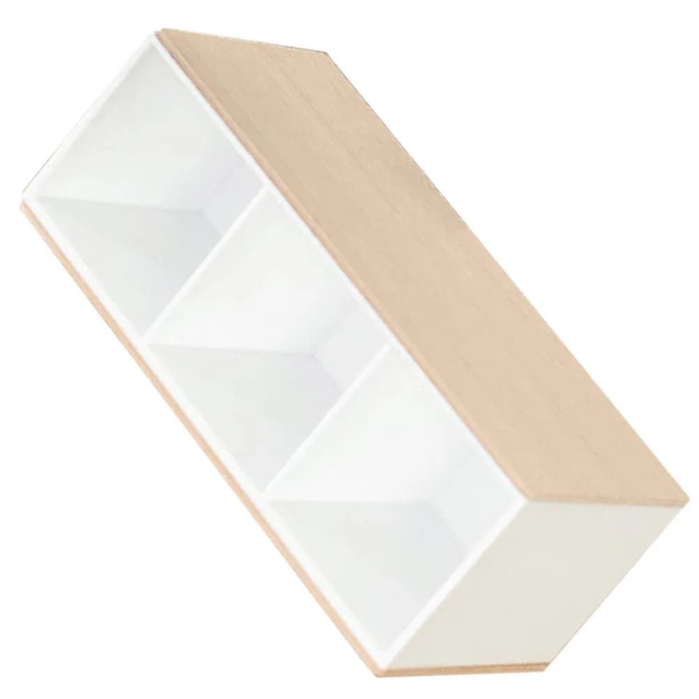Organizer da Scrivania in Legno Multi-Scomparto, Porta Penne, Porta Telecomandi, Porta Pennelli Trucco, Contenitore per Cosmetici