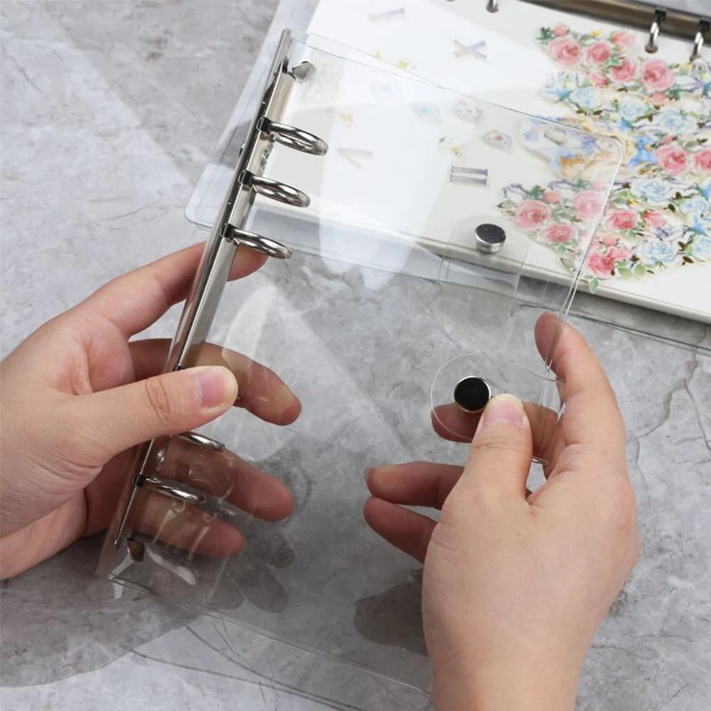 Cartella per agenda per forniture per ufficio Raccoglitore per agenda con clip trasparente per file a fogli mobili