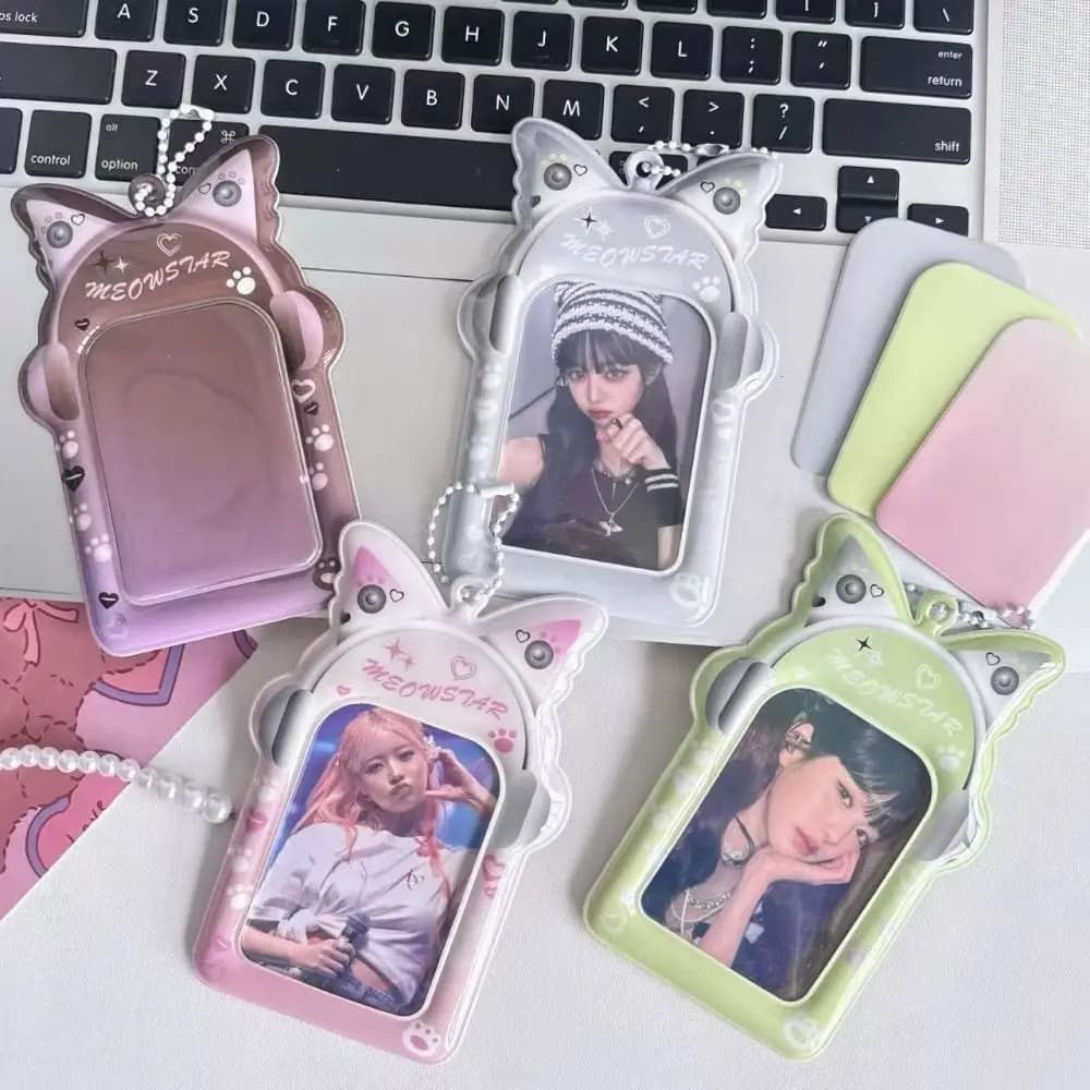 New 3 Inch Kpop Photo Frame Display PVC Photo Frame for Idols Headphone Case Butterfly Card Case