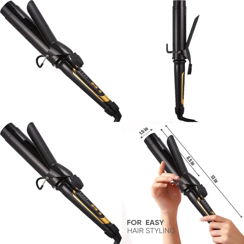 1.5 travel curling iron for medium and long hair - Soft curls, 450 ° F, Universal Voltage