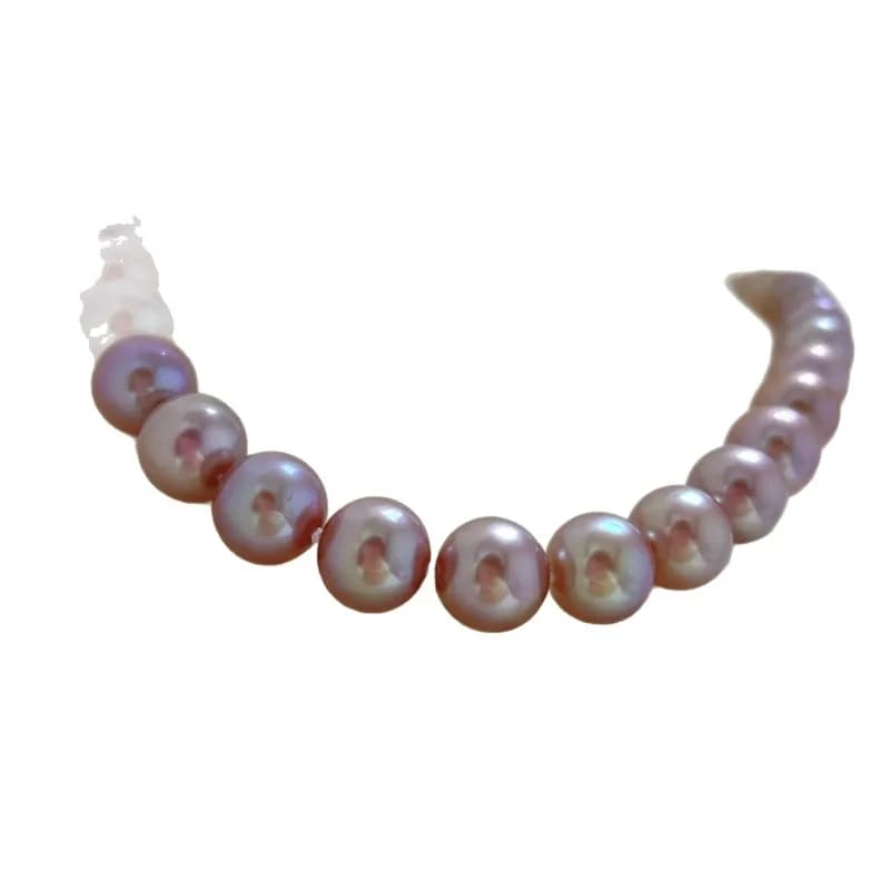 Collana di perle rotonde viola Edison da 10-11 mm S925 con fibbia in argento Catena premium per mamma