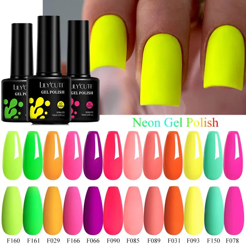 LILYCUTE 7ML Neon Nail Gel Polish Colore estivo Gel fluorescente Unghie Manicure Gel UV semipermanente Soak Off UV LED Nail Art Gel