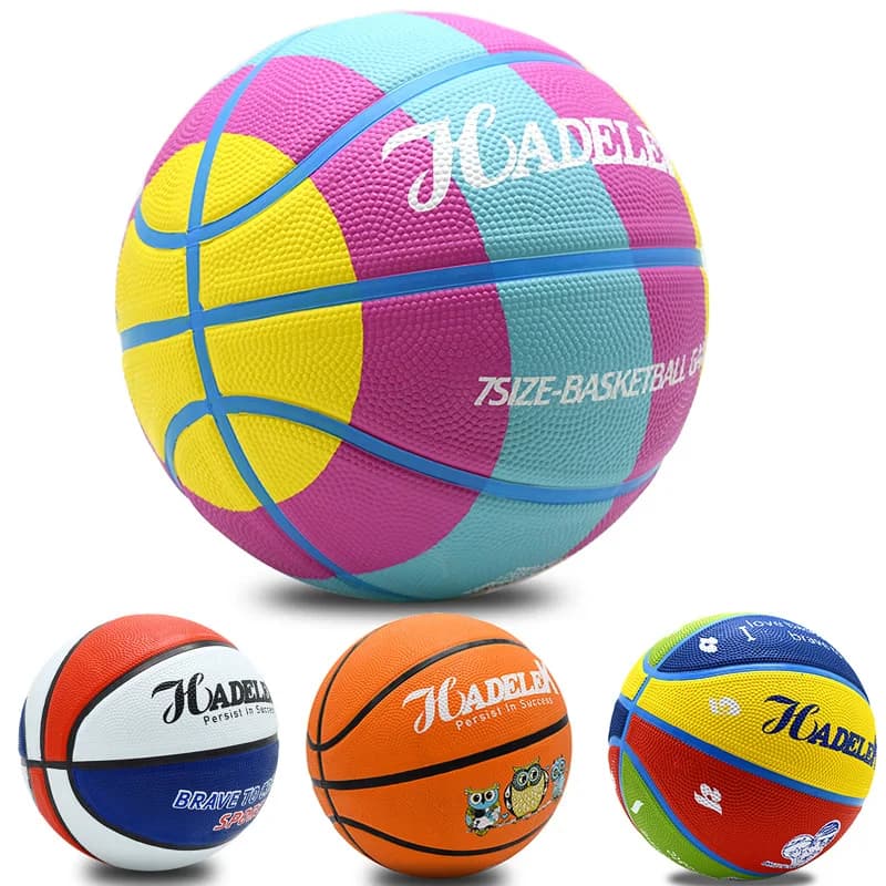 Pallacanestro in gomma per bambini, taglia 5, gioco di allenamento all'aperto per la scuola primaria, basket, resistente all'usura, alta elasticità, buona sensazione sulla mano