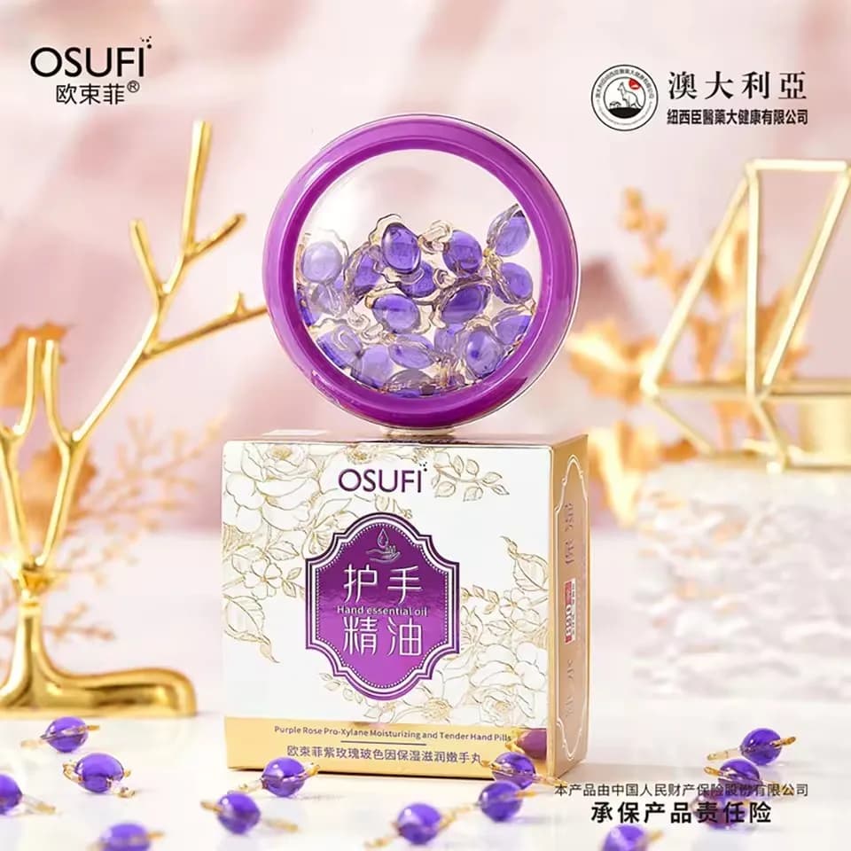 OSUFI Viola Rosa Anti Cracking Cura delle mani Olio essenziale Mano tenera Anti Cracking Essenza Idratante Crema idratante per le mani