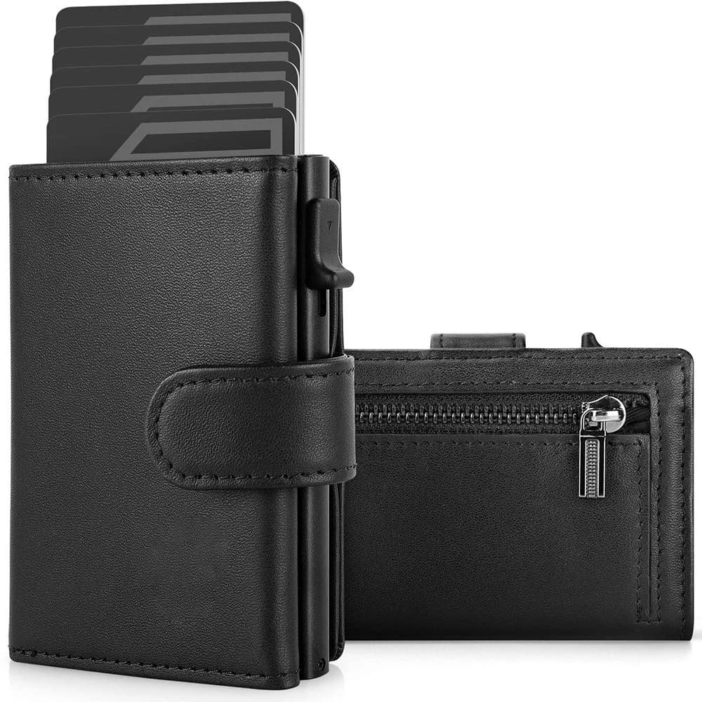 Porta carte RFID con portafoglio bifold pop-up in alluminio di nuovo design da uomo - Porta soldi durevole e alla moda per uomo