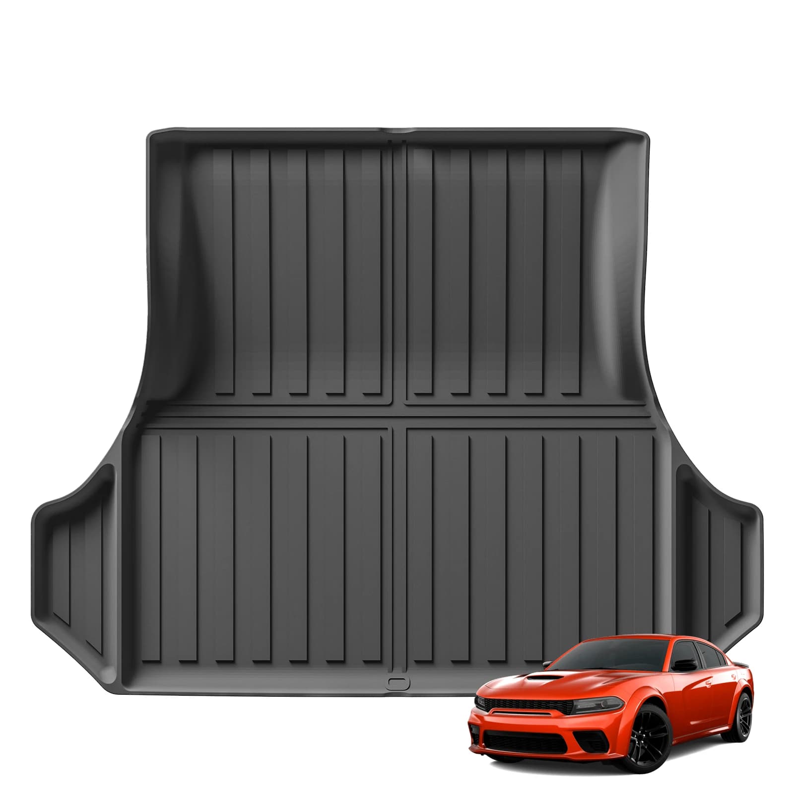 for Dodge Charger AWD 2011 - 2023 (Fuel Version) TPE 3D Car Floor Mats Cargo Liner Trunk Pad Waterproof Accessories Black