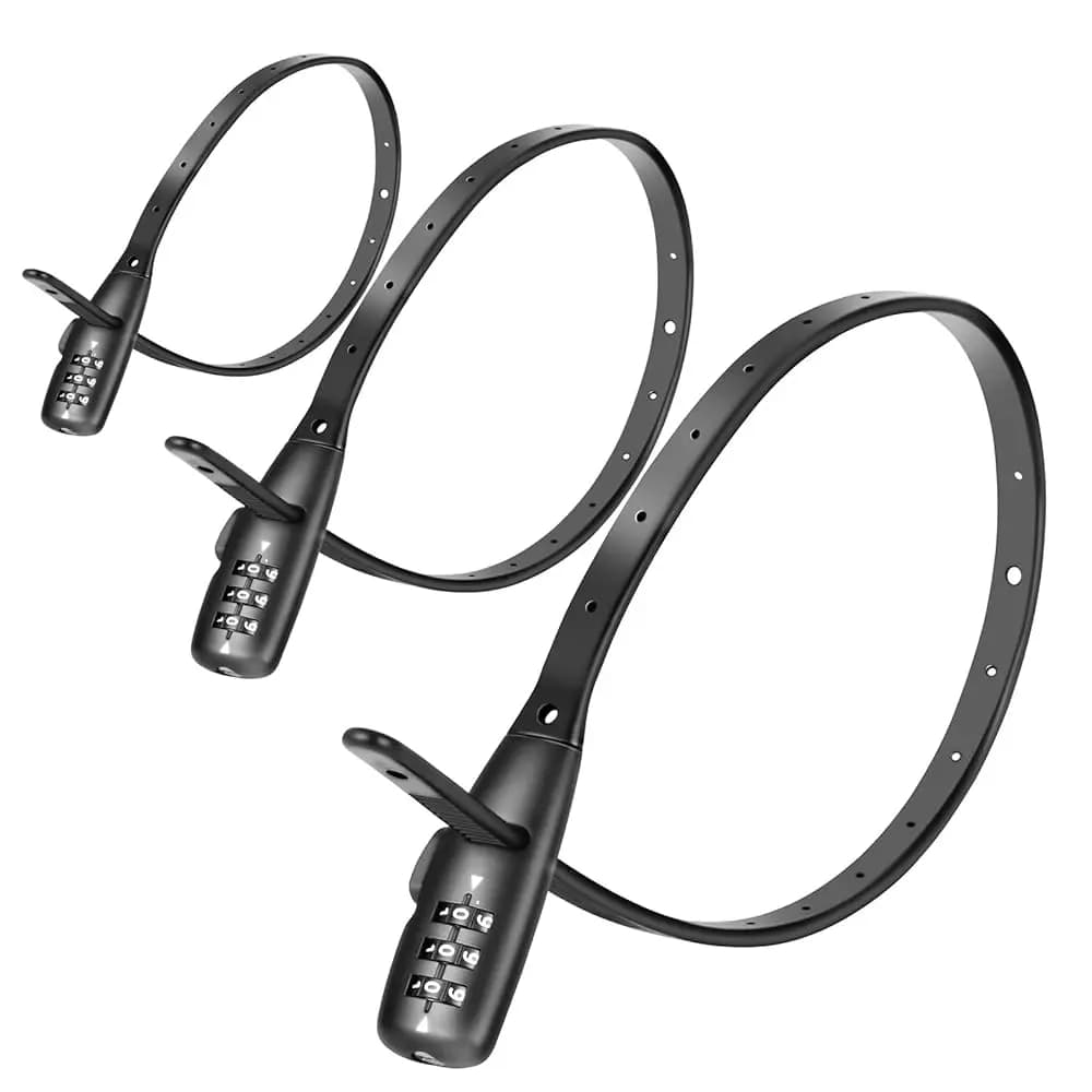 Lucchetto a Cavo con Zip Tie a 3 Cifre, 22 Pollici, Regolabile, per Bici, Caschi, Skateboard, Sci, Armadietti, Frigoriferi, Valigie, Caffetterie, C
