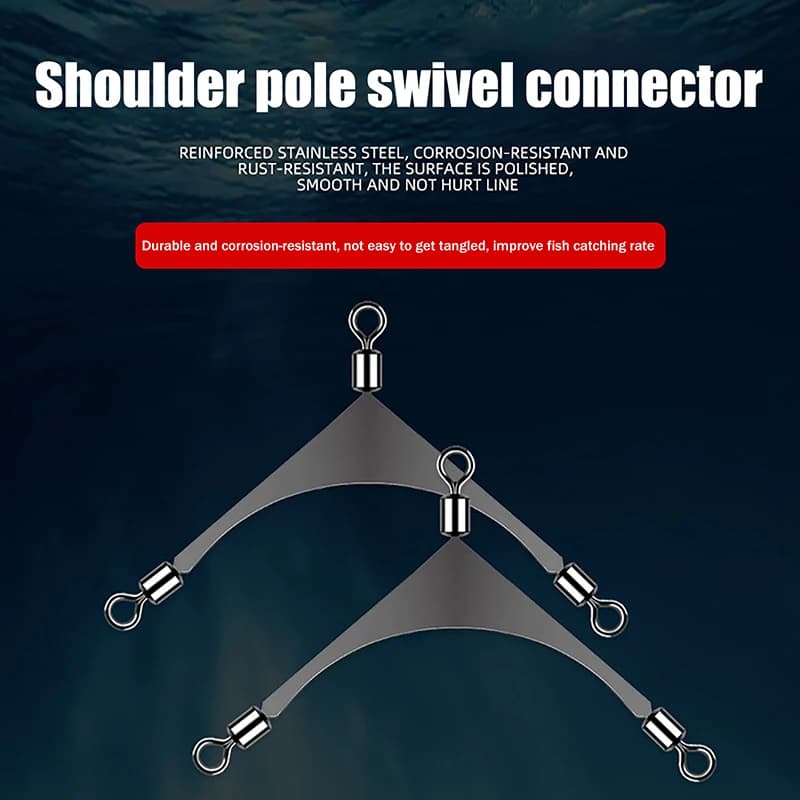 daW da10 Pieces/Lotto 3 Vie Swivel Connectors for Fishing Equipment, Rotating Swivels for Salt Water, Trips for Cross-Line Fishing
