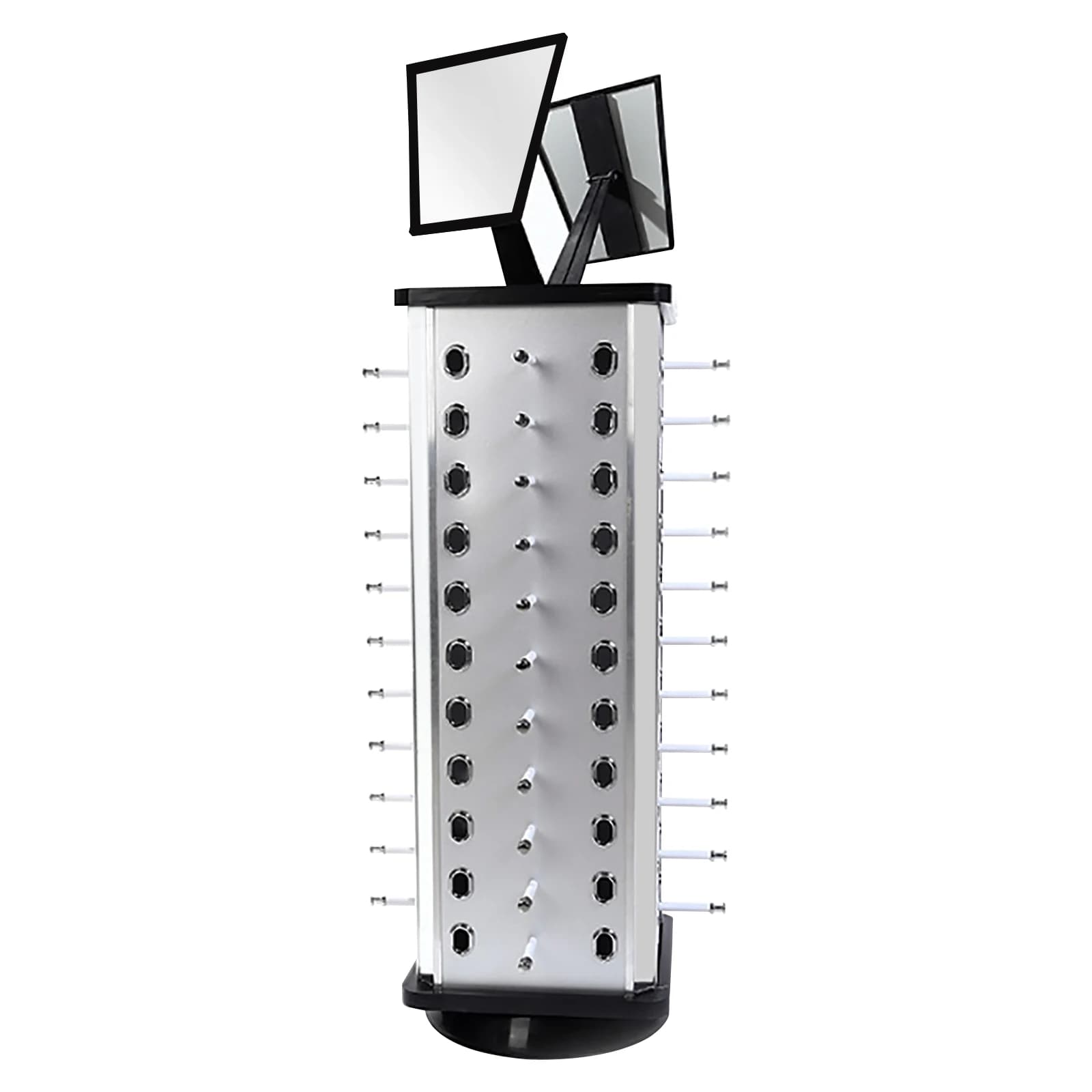360° Rotating Glasses Stand, Sunglasses Organizer W/ Mirror for Home/ Glasses Store Display 9.05*33.85"
