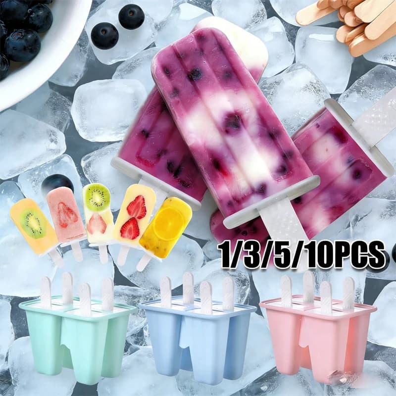 Stampo Creativo in Silicone per Gelato Estivo, Vassoio Riutilizzabile per Cubetti di Ghiaccio, Contenitore Congelatore, Stampo per Ghiaccioli Facile da Sgusciare per Dolci Fatti in Casa