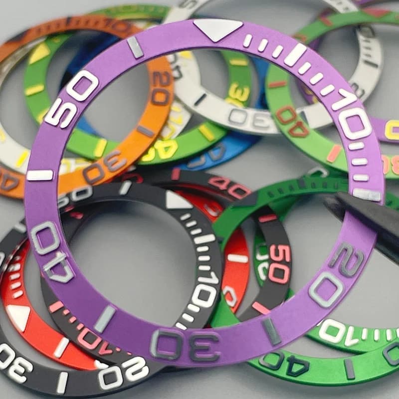 Anello curvo in alluminio da 38mmx30.6mm per inserto ghiera orologio, compatibile con SKX007, SKX009, SRPD, SUB, NH35, NH36 - Ricambi per riparazione cassa orologio