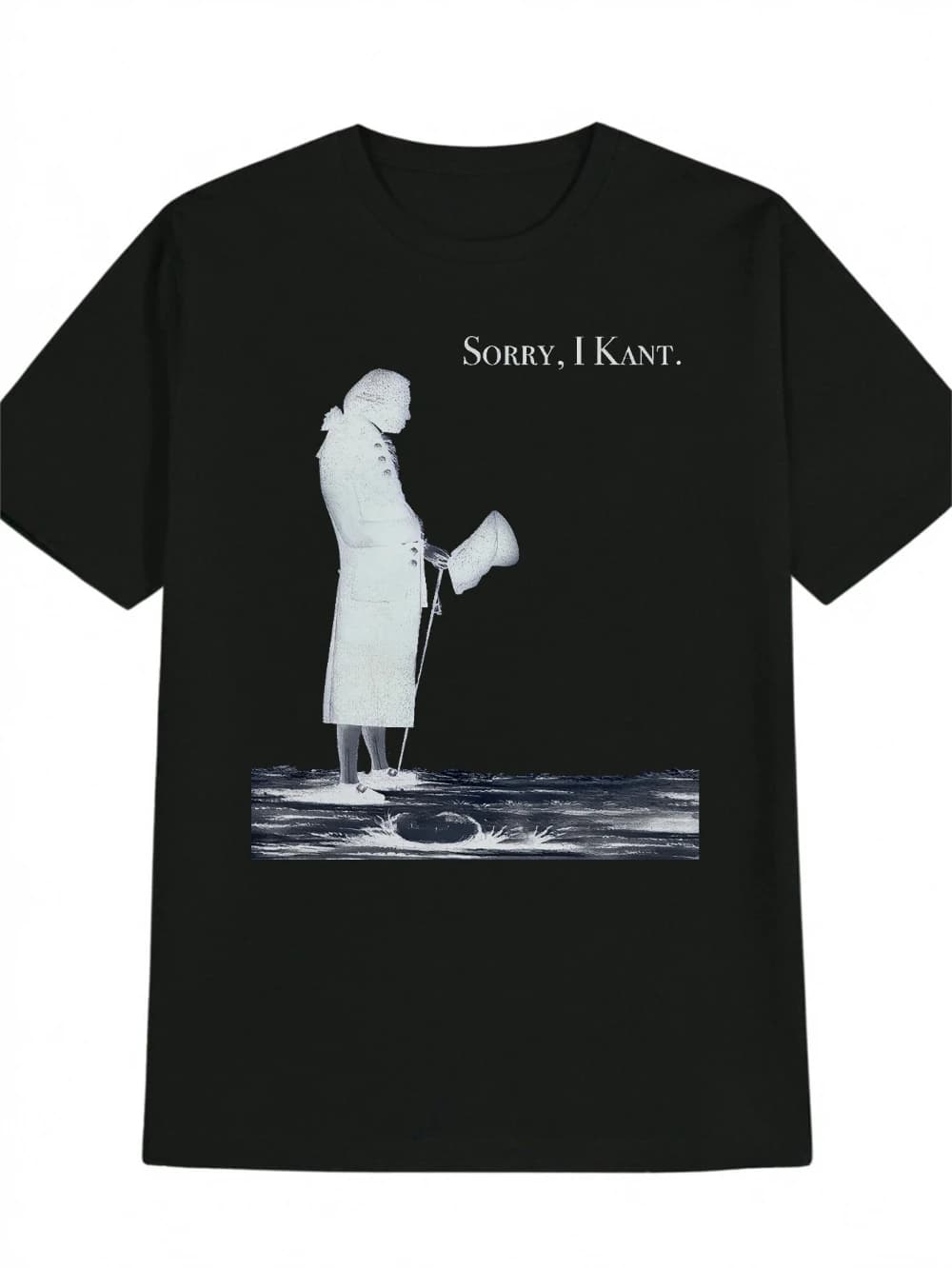 T-shirt divertente con meme filosofici da uomo | T-shirt da uomo nera casual con design Kant & Plato Pop Culture Design per l'estate