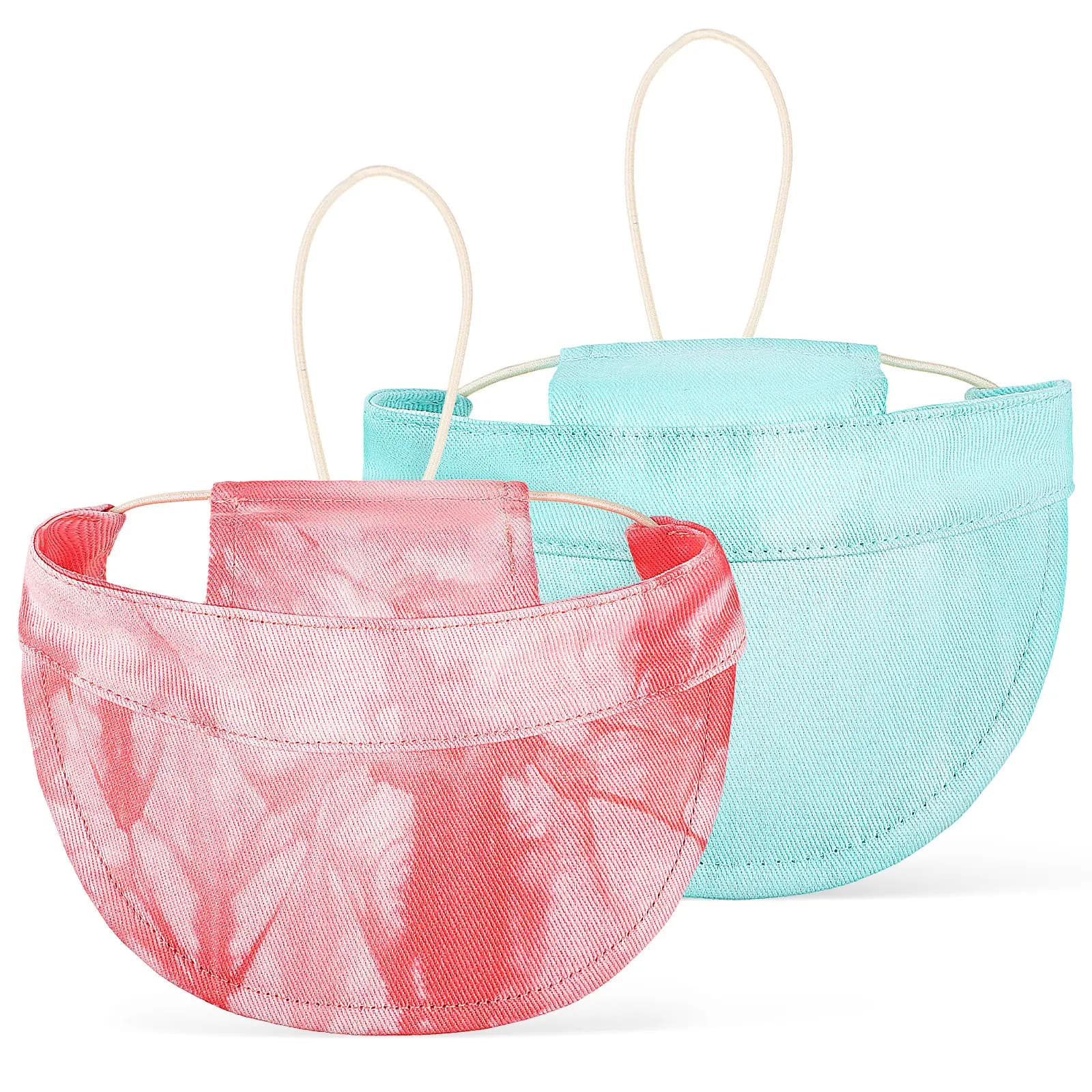 2 Pezzi Cappello Parasole per Animali Domestici Tie-Dye con Cinturino Regolabile, Berretto da Baseball per Cani, Cappello Estivo da Viaggio per Protezione Solare
