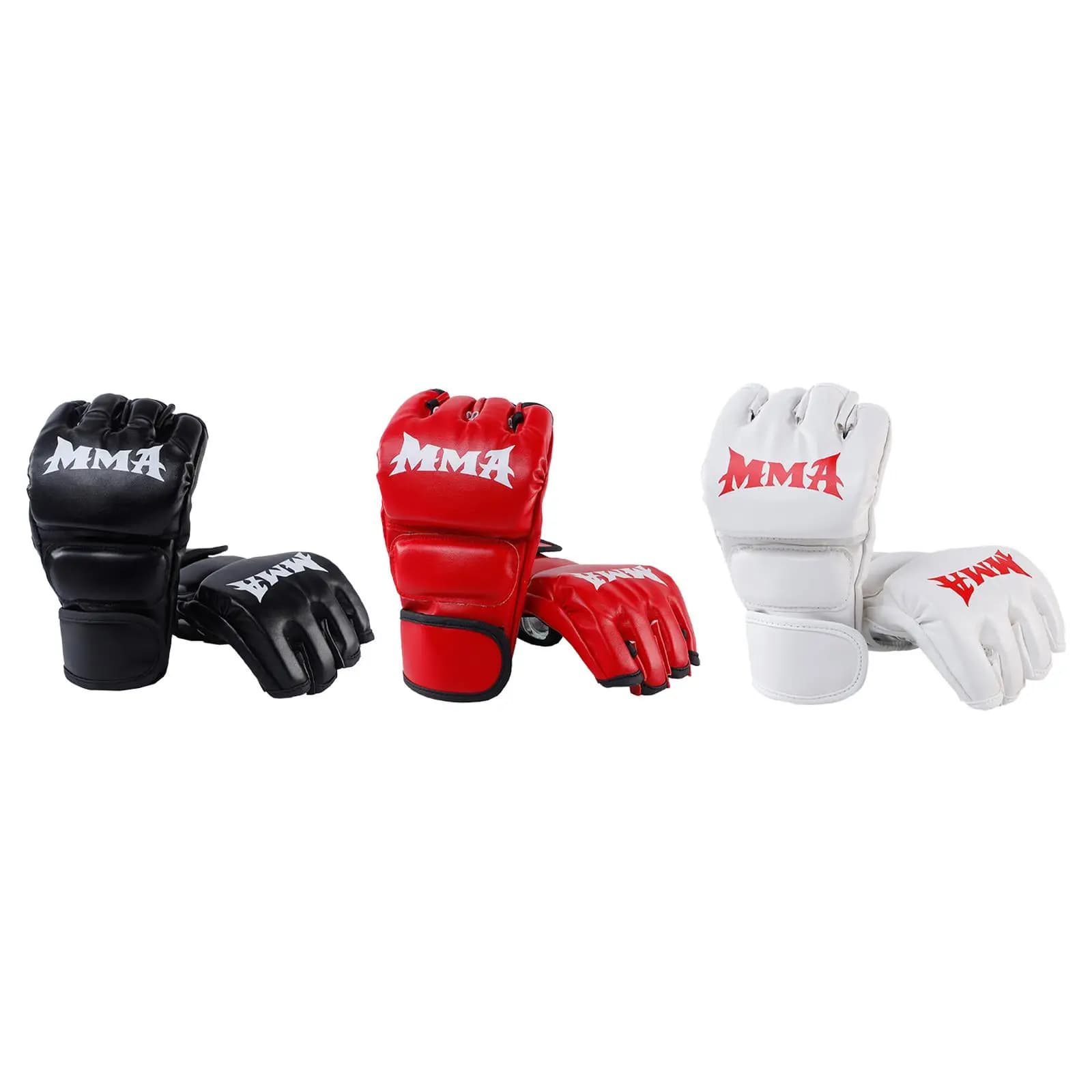 Guanti da Allenamento per Sacco da Boxe con Cinghia Regolabile, Guanti Fitness con Palmo Vuoto per Muay Thai MMA Sparring Adulti
