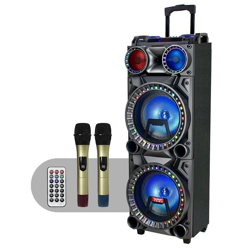 Altoparlante per macchina karaoke Sistema di altoparlanti wireless portatili da esterno Bluetooth con batteria ricaricabile per luci DJ subwoofer da 12 pollici