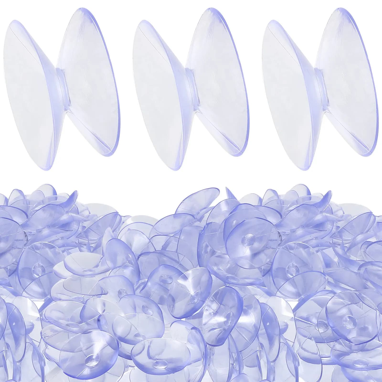 100Pcs Small Suction Cup Hooks with High Load Capacity No-Drill Easy Press Design for Glass Table Tops Windows Mirrors Reusable