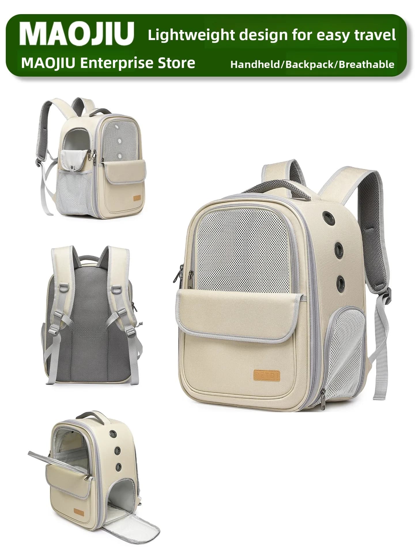 Borsa da viaggio portatile per animali domestici Bapa Borsa da viaggio estiva traspirante per esterni Gabbia doppia per cani e cani