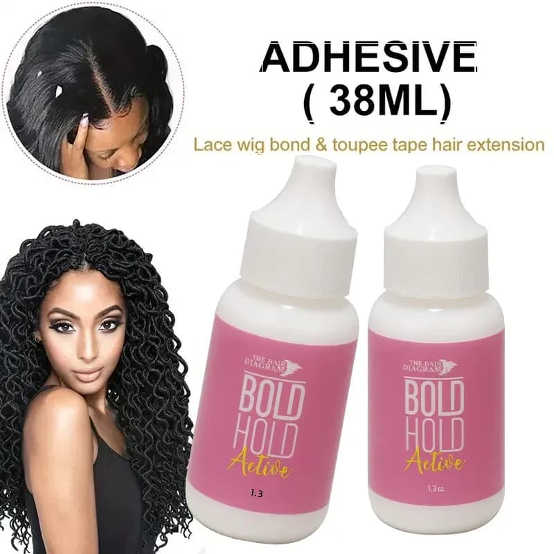 37g Lace Wig Glue, Waterproof Adhesive with Water-Based Formula. Mild and Non-Irritating, Quick-Drying, Firmly Secures Wigs, Lac
