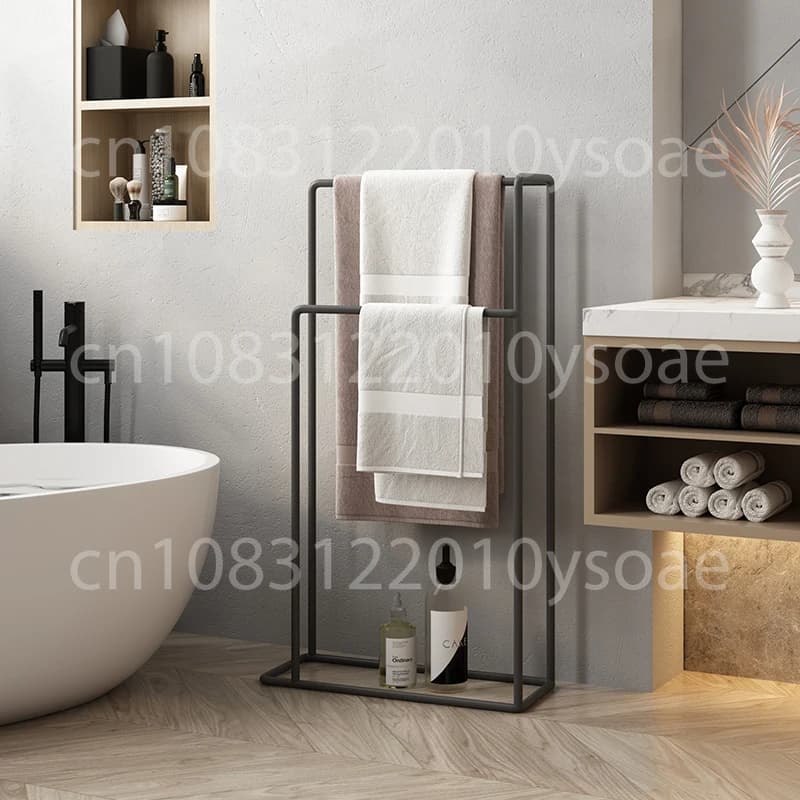 Nordic Iron Bathroom Towels Stable self-supporting clothes Durable bathroom shelf for towels and bathrobes