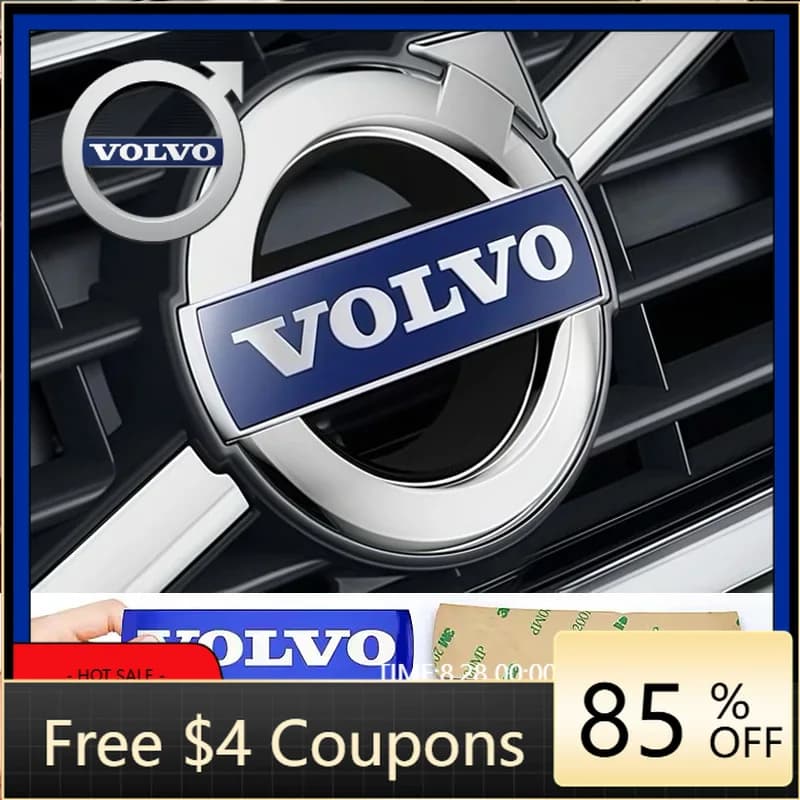 Glass Holders 2026: Metallic Emblems/Adhesives Front Grill Auto and Airbag Distinctives Volante for Volvo XC60 XC90 S60L S80L S60