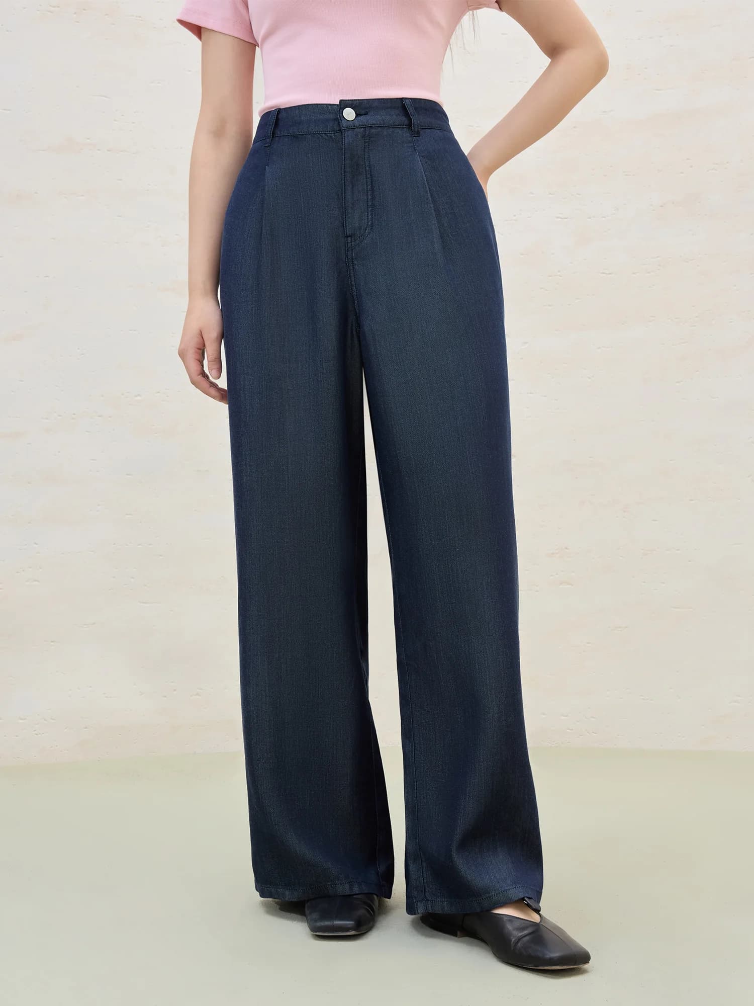 DUSHU Pantaloni Lyocell rinfrescanti taglie forti Estate 2025 Pantaloni a gamba dritta rilassati da ufficio Pantaloni casual da donna con graffette versatili