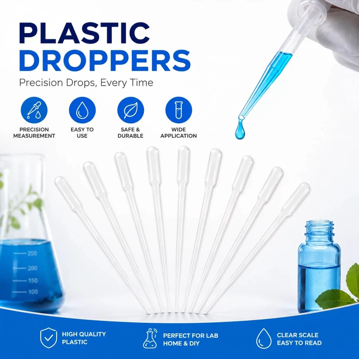 10/100 pcs Plastic Pipette 3 ml Transparent Liquid Transfer Pipette Resin Epoxy Colated Scientific Experiment Liquid Extraction
