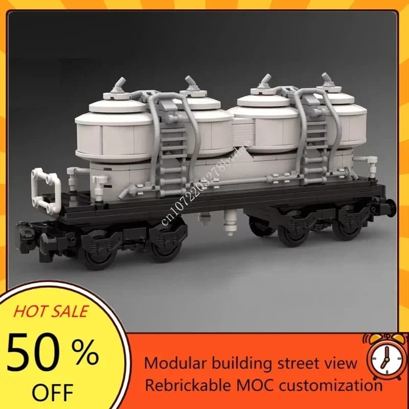 399PCS City Railway Train MOC Dust wagon modello bianco puzzle personalizzato tecnologia di assemblaggio collezione creativa fai da te giocattolo regalo di compleanno