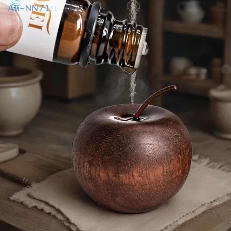 【NN71】 1/3 Set Di Diffusore di fragranze per diffusore di oli essenziali a forma di mela in legno adatto per la decorazione dell'auto del bagno di casa