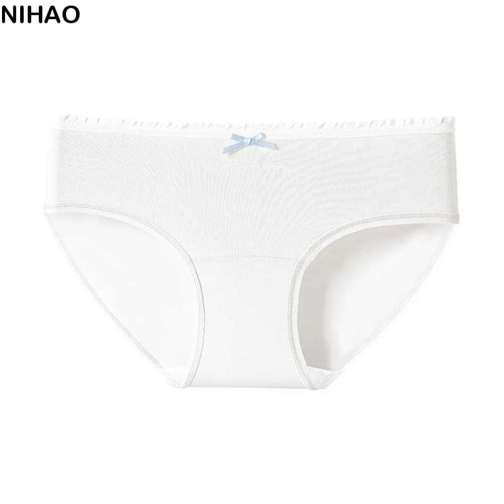 Fashion Mid Waist Bow Cotton Panties Letter Simple Underwear for Women Comfortable Sweet Flower Briefs Spring Summer