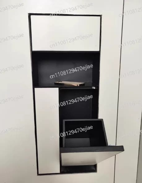 Stainless Steel Recessed Toilet Storage Shelf with Integrated Trash Can & Hidden Niche Cabinet