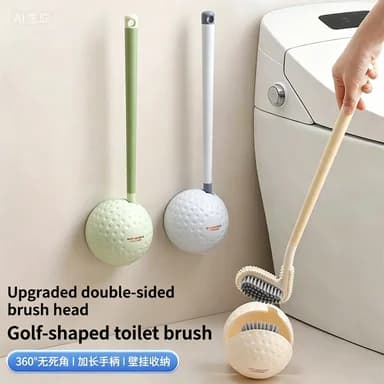 Spazzola per WC da parete Golf, spazzola bifacciale morbida e adesiva per WC domestici, senza angoli morti o spazi vuoti.
