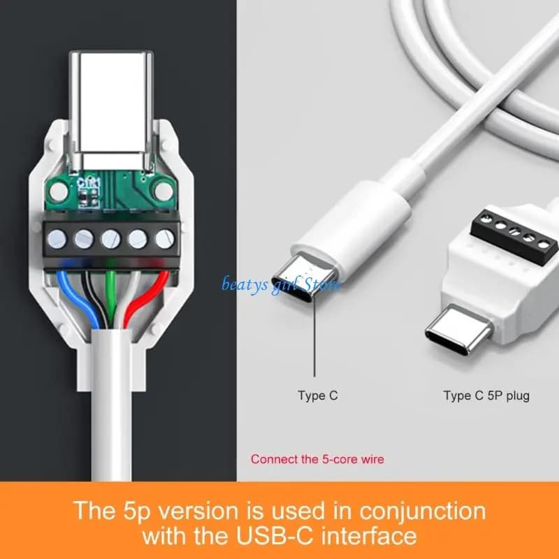 C7AB USB 3.1 Tipo C maschio a 5 pin/4 pin Adattatore DAPER DATI Black
