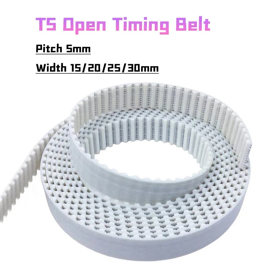 Open Timing Belt T5 Synchronous Belt Width 15/20/25/30mm Pitch 5mm Polyurethane Steel PU Wire For Pulley, CNC 3D Printe
