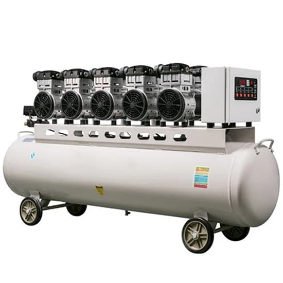 Compressore d'aria rotativo per gonfiaggio pneumatici silenzioso a scorrimento 120L elettrico a basso rumore 220V 550W * 4
