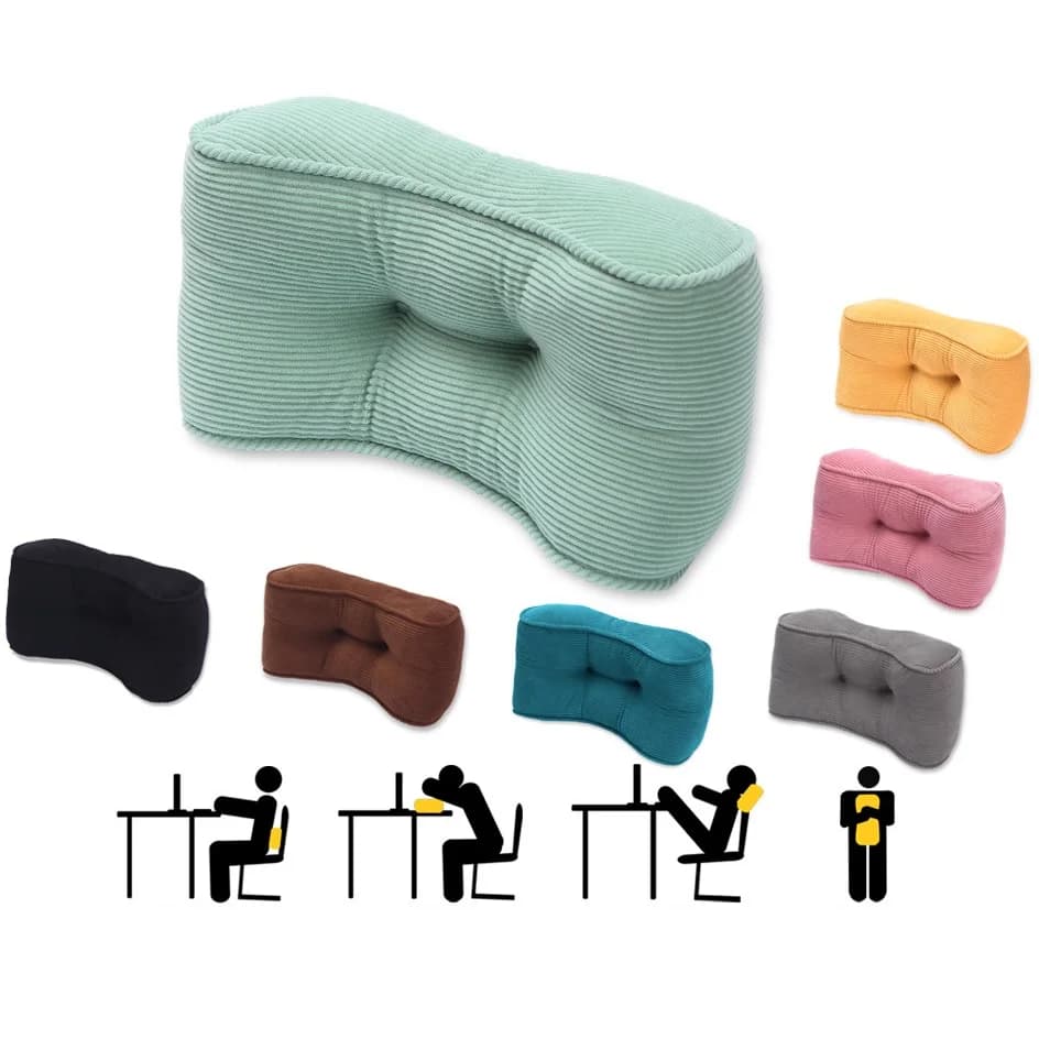 Corduroy Lumbar Support Pillow for Office Chairs High-Density Foam Back Support Pillow for Lower Back Pain Relief Soft & Support