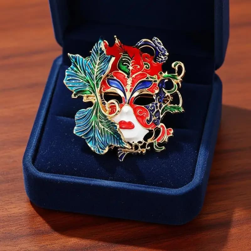 Fashion Handmade Enamel Mask Brooch for Women Cute Small Lapel Pin Durable Clothes Scarf Accessory Ideal for Daily Wear