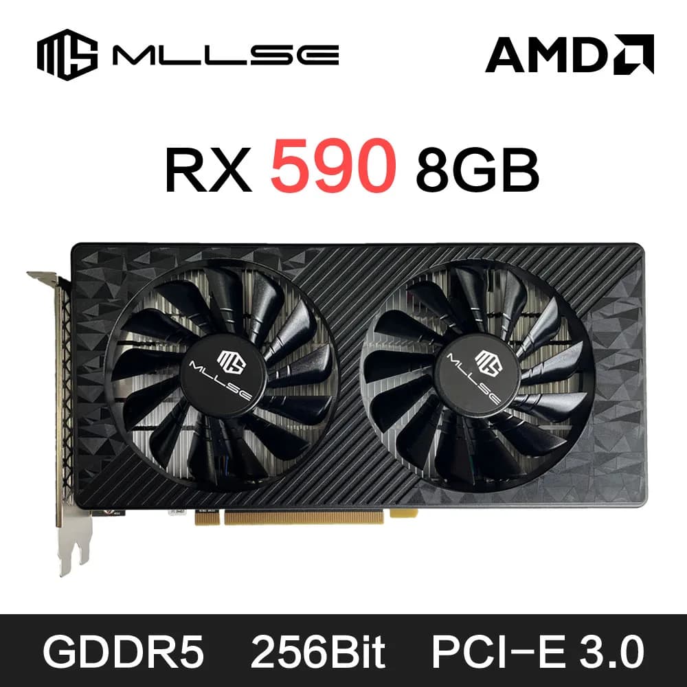 Scheda grafica da gioco MLLSE AMD RX 590 8GB 2304SP GDDR5 256Bit PCI-E 3.0 × 16 6Pin Radeon GPU Rx 590 Scheda video Placa De Video