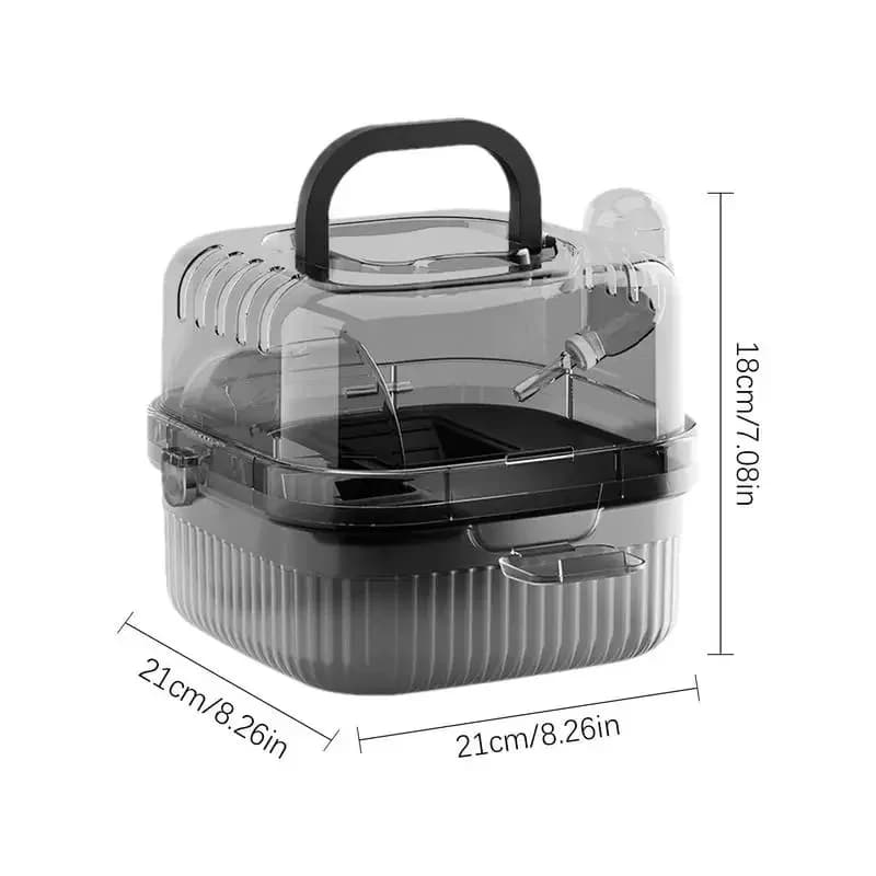 Small Animal Habitat Translucent Ventilated Pet Case Chinchilla Cage Hamster Travel Carrier Large Capacity Breathable