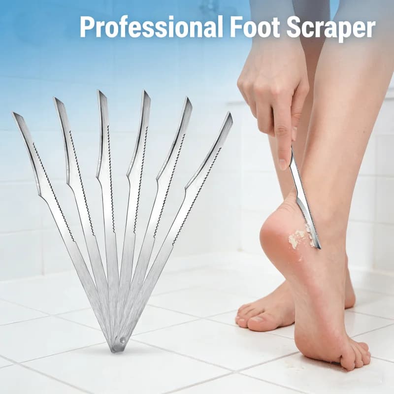 Set di 3/6 Rasoi per Piedi in Acciaio Inossidabile, Rimuovi Pelle Morta Beige Chiaro, Strumenti per la Cura dei Piedi per Uomini e Donne, Raschietto per Unghie dei Piedi, Manicure