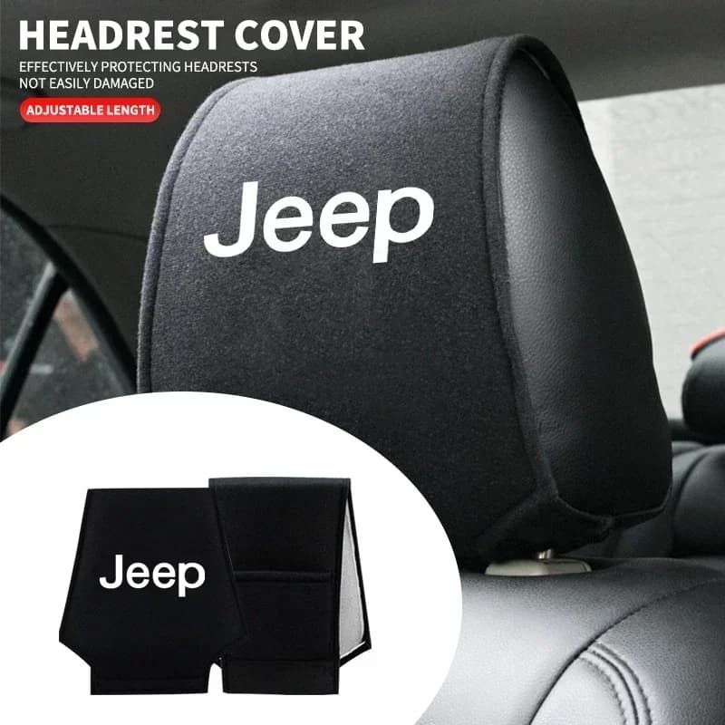 1PCS Car Styling Car Seat Headrest Pillow Cover For Jeep Renegade Compass Wrangler JK Patriot Grand Cherokee Rubicon Accessories