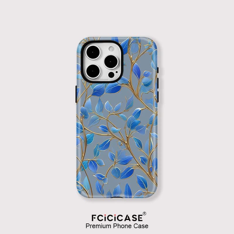 Fcicicase Custodia antiurto con foglie per iPhone 15 14 13 12 11 16 Pro Max 15 Plus per copertura di ricarica wireless magnetica Magsafe
