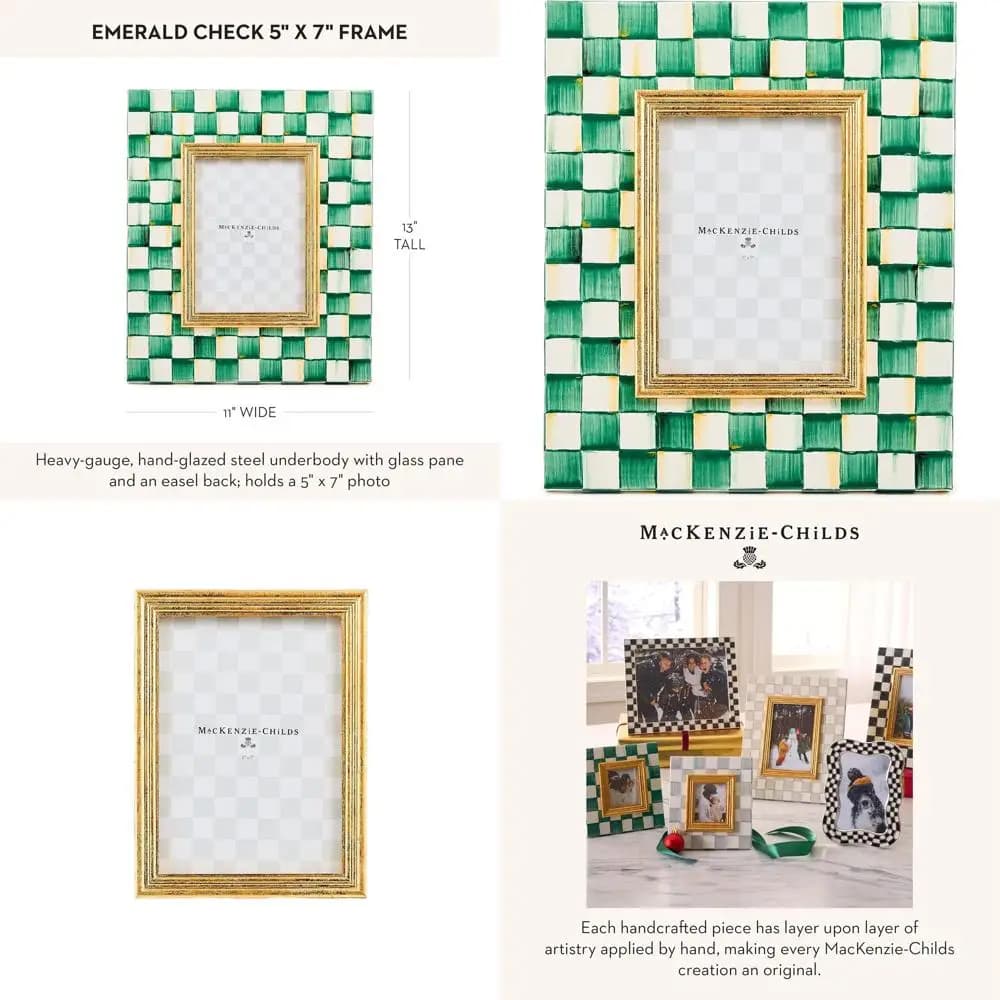 Green and emerald white picture frame 5 x 7