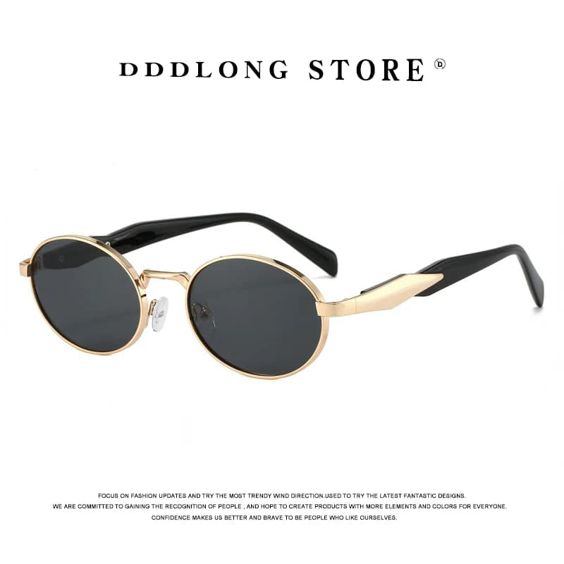 DDDLONG Round Sunglasses Women's Retro Fashion Men's Sunglasses Classic Vintage UV400 Outer Tone Oculos De Sol D571