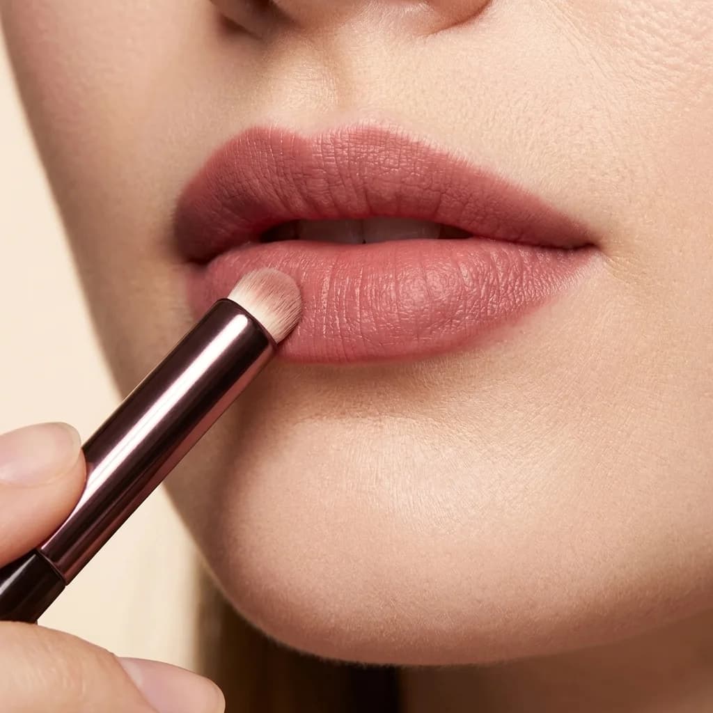 Pennello Multifunzionale per Trucco Labbra, Applicatore Portatile per Rossetto e Correttore, Strumento Cosmetico di Bellezza