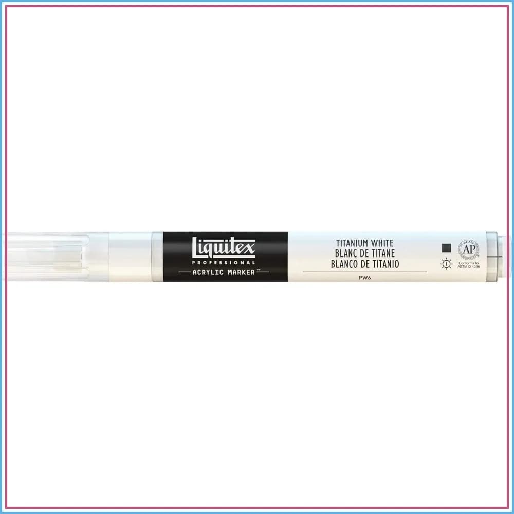 Professional Fine Point Acrylic Paint Marker, 8mm, Titanium White - Water-Based, Permanent, Opaque, Lightfast