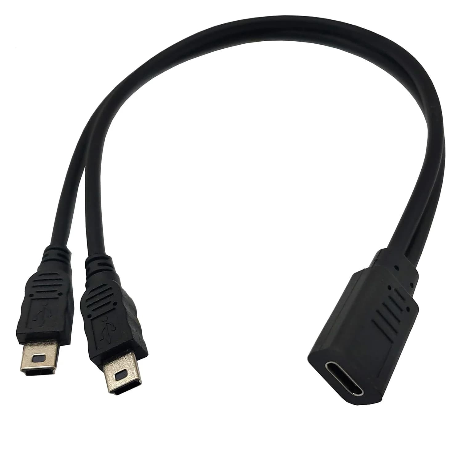 USB C Splitter Charge Cable USB Type C Female to Dual 2 Mini USB Male 2 in 1 Splitter Y Charge Connector Cable Only for Charging