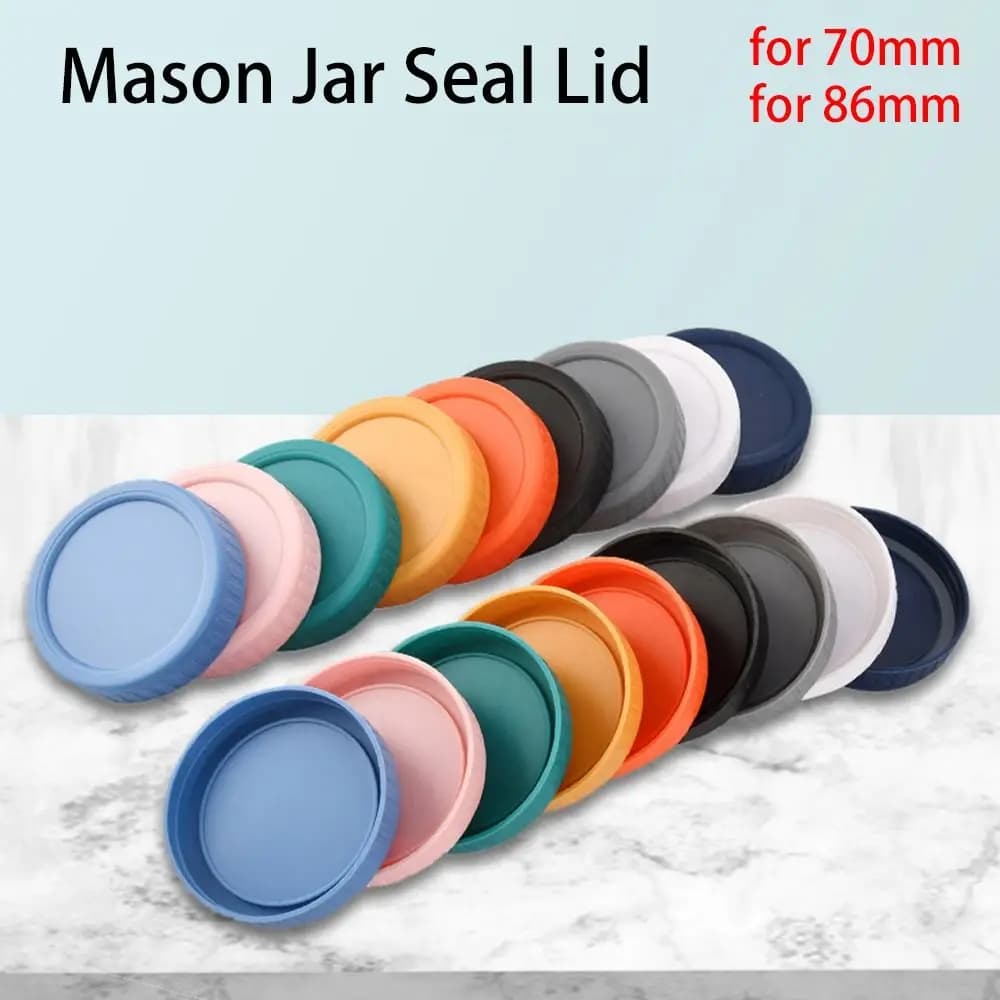 6 pezzi 70mm 86mm coperchi per barattolo di vetro per barattolo a bocca larga riutilizzabile in plastica a prova di perdite coperchio per bottiglia coperchio per bevande utensile da cucina