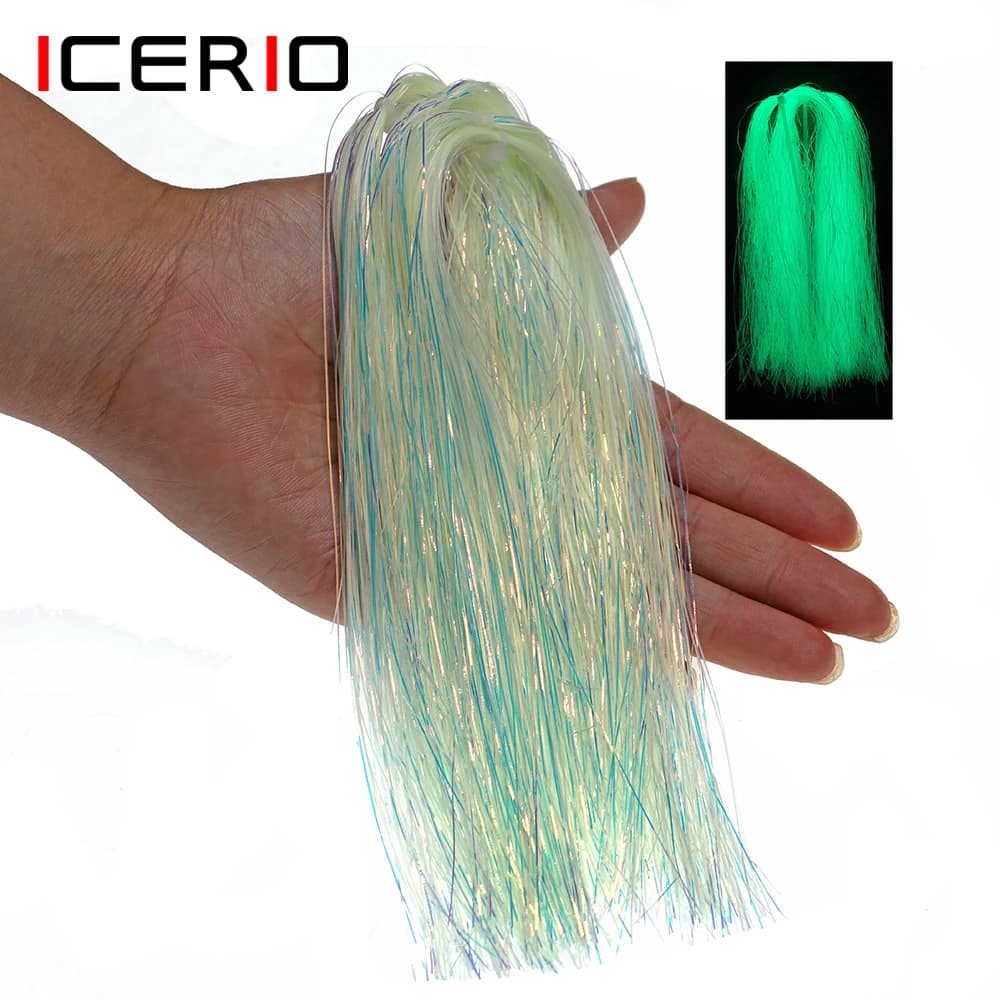 ICERIO 2 holographic packs Mylar Flash Tinsel synthetic bright glowing material to bind fishing flies assist Hook Jigs Lure