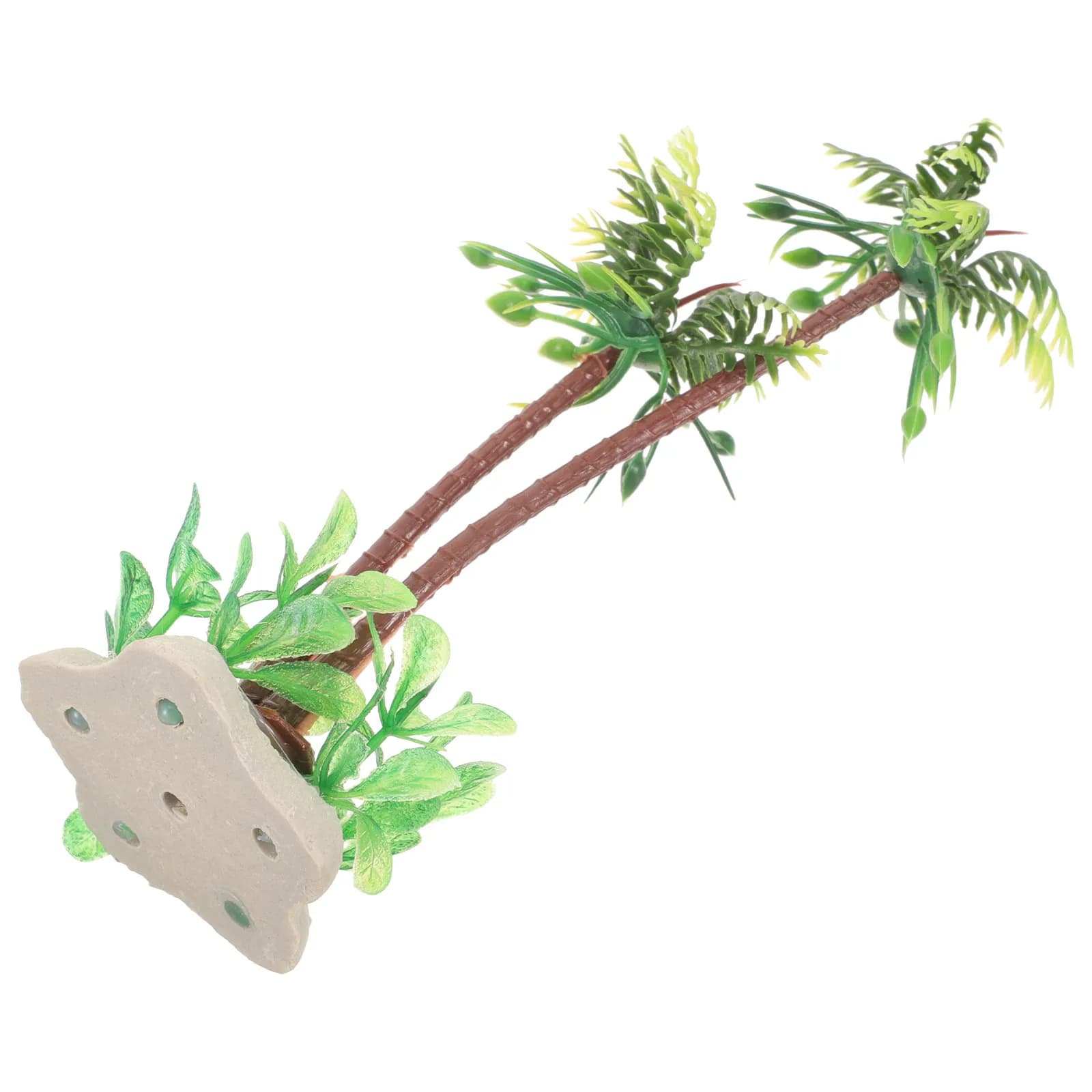 Realistic Artificial Aquatic Plant for Fish Tank Aquarium Decoration Simulation Coconut Tree Fake Water Plant Lightweight