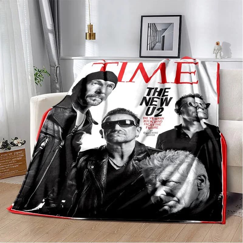 U2 Rock Bang Bono Coperta con stampa 3D, morbida coperta per la casa, camera da letto, divano letto, picnic, viaggi, ufficio, riposo, coperta per bambini